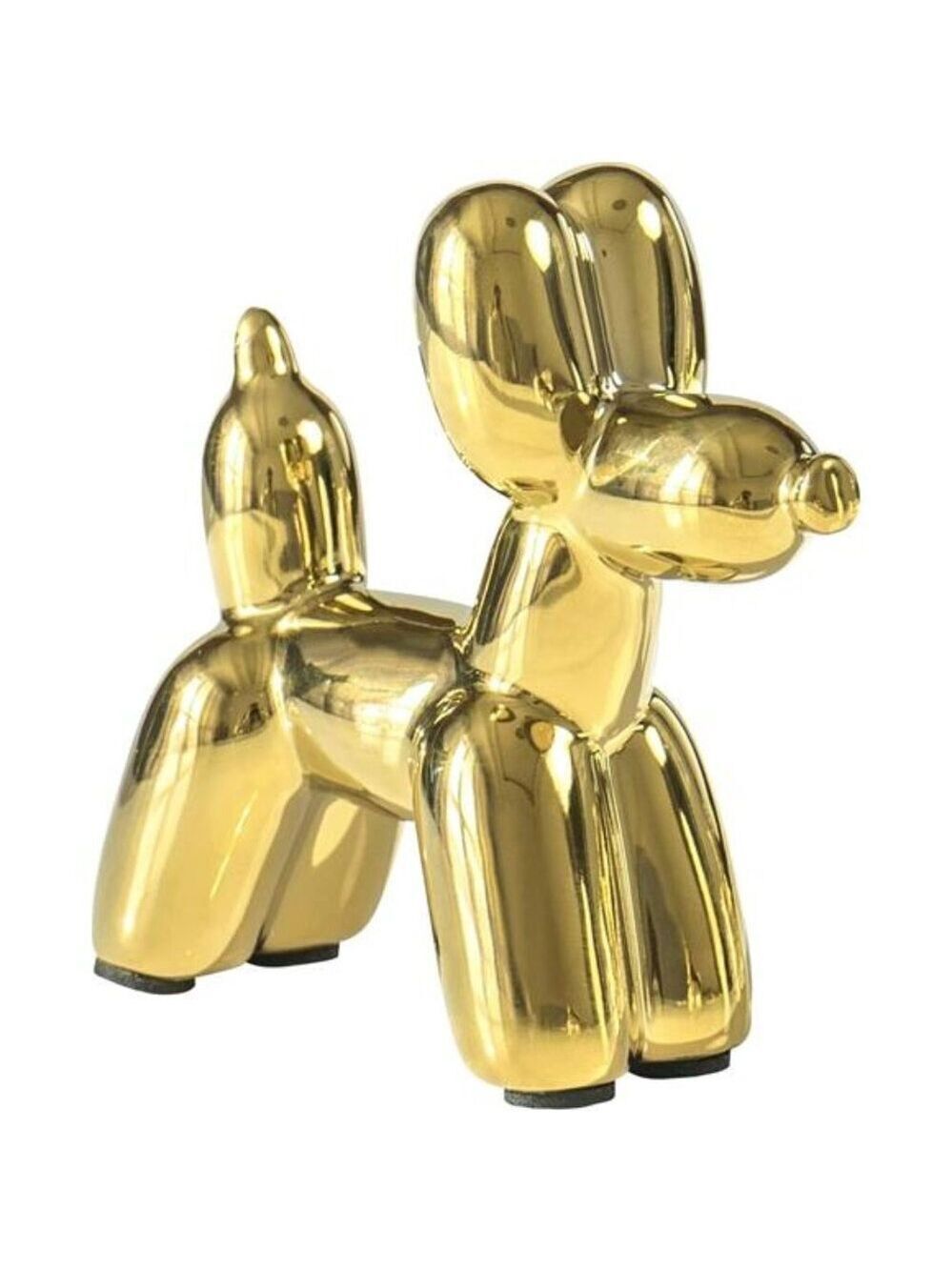 Gold Balloon Dog Statue Ceramic Figurine Small Desktop Home Decor Ornament Gift